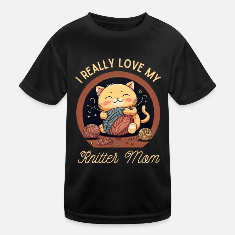 Ich liebe meine Strickermutter wirklich Kinder Funktions-T-Shirt