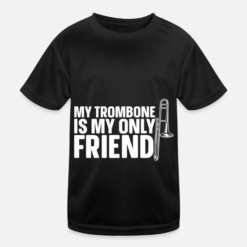 Posaune - Kinder Funktions-T-Shirt - Schwarz