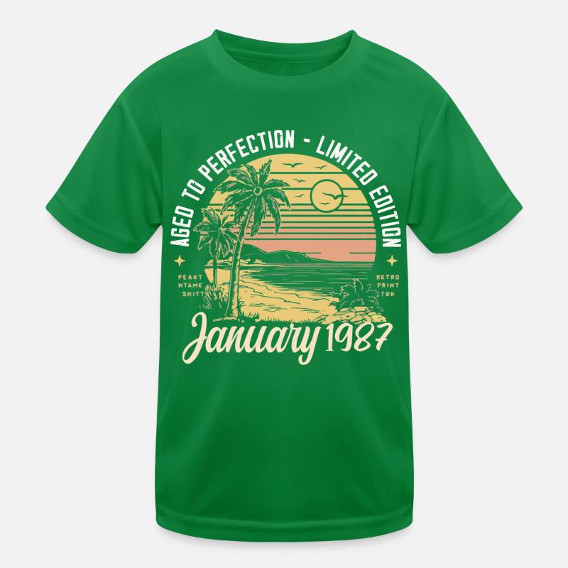 1987 Geburtstag Januar 1987 - Geschenk Januar 1987 Kinder Funktions-T-Shirt