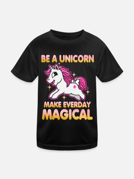Sei ein Einhorn - Kinder Funktions-T-Shirt - Schwarz - Vorne