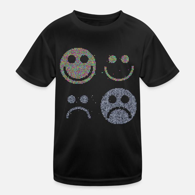 Happy and Sad Stilyzed Faces Kids Functional T-Shirt