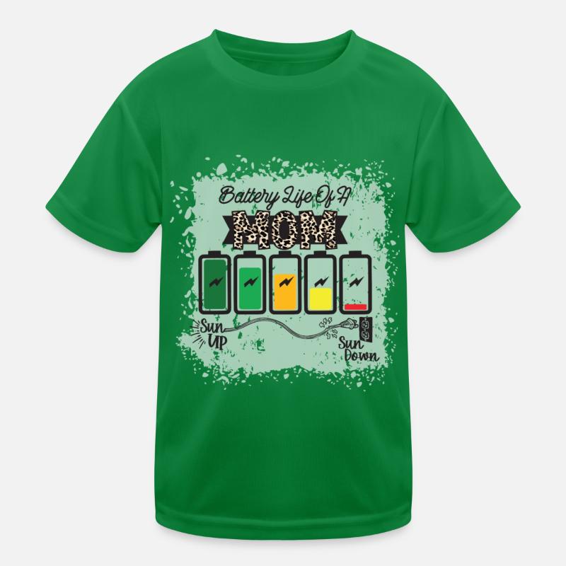 Batterielebensdauer Einer Mutter Kinder Funktions-T-Shirt