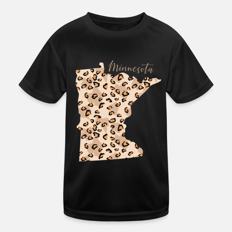 Minnesota Leopard State Minnesota Kids Functional T-Shirt