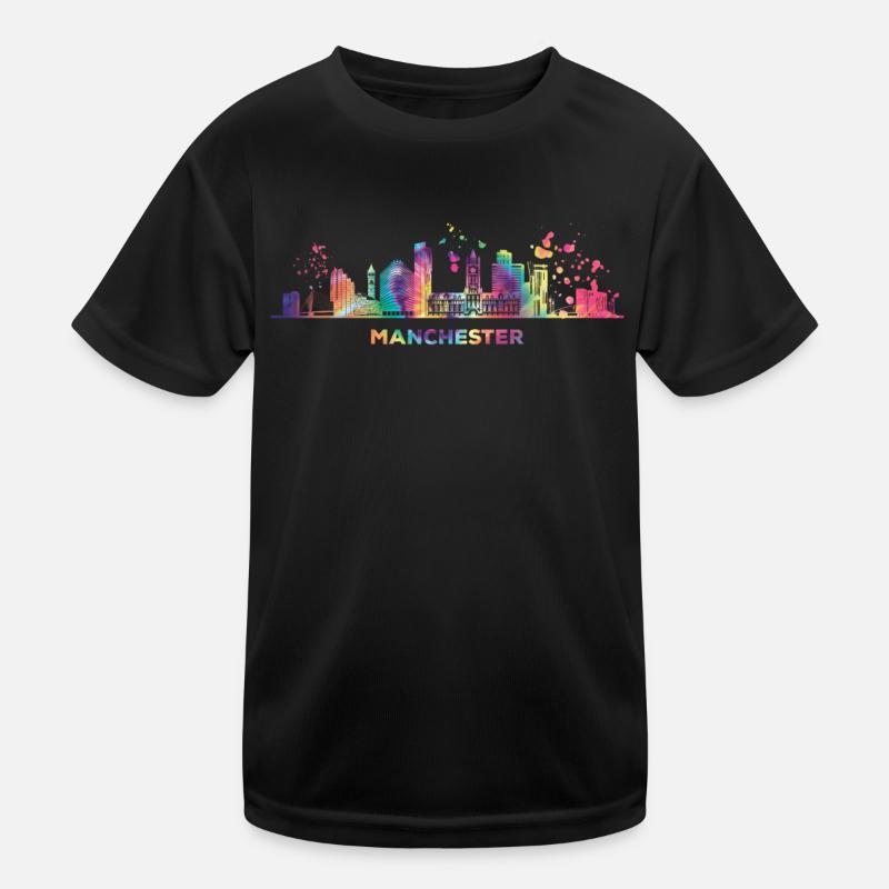 Manchester Skyline Manchester Kinder Funktions-T-Shirt