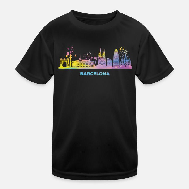 Barcelonische Skyline Barcelona Kinder Funktions-T-Shirt