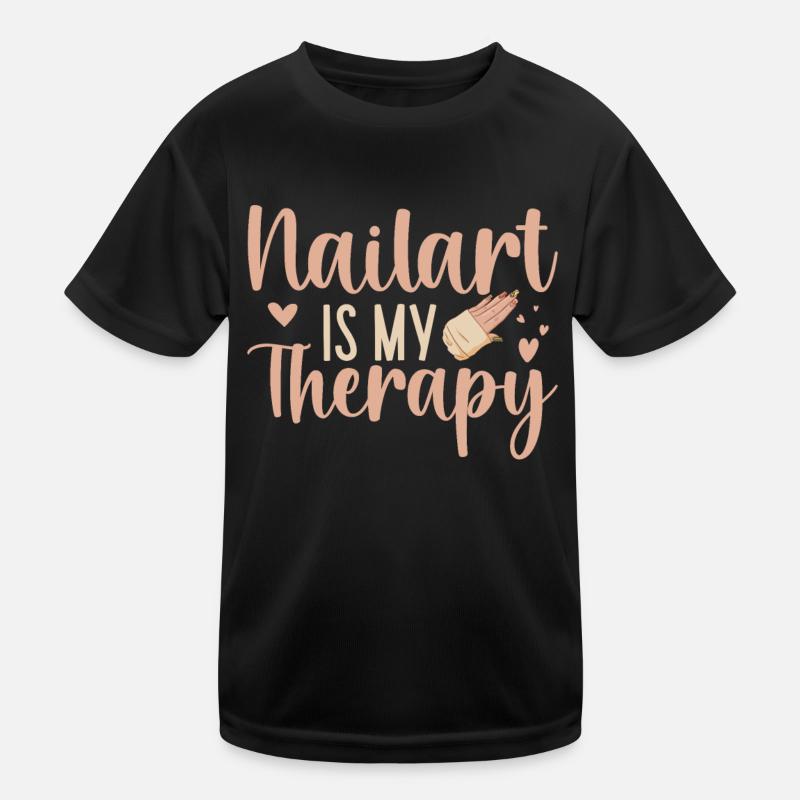Nail art is my therapy nail technician Kids Functional T-Shirt
