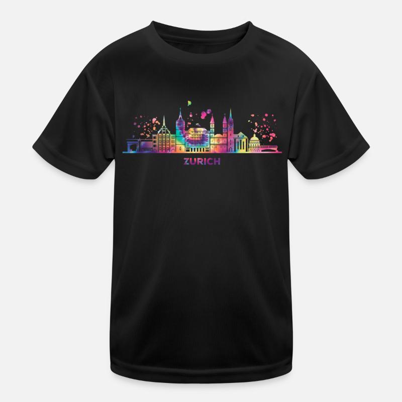 Zuricher Skyline Zurich T-shirt sport Enfant