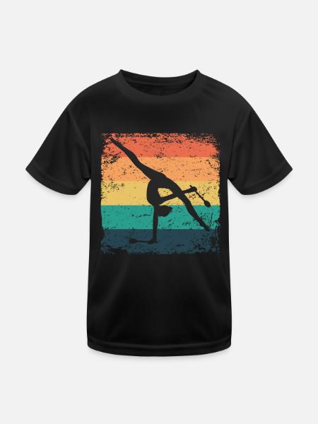 Gymnast Legs Retro Rhythmic Gymnastics - Kids Functional T-Shirt - black - Front