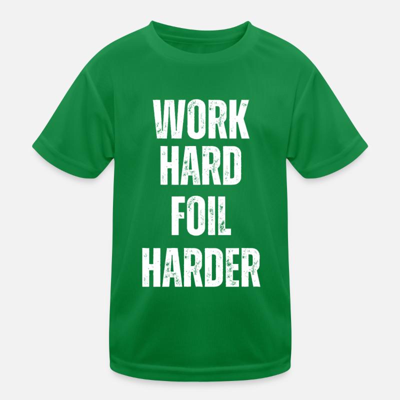 Work Hard Foil Harder Wing Foil Wingsurf Kinder Funktions-T-Shirt