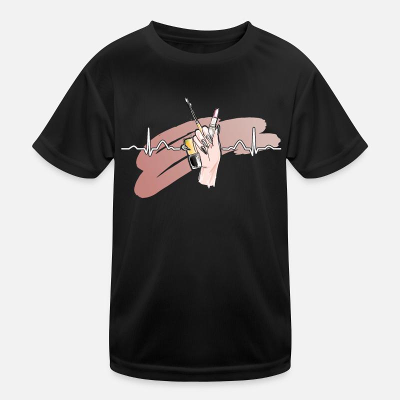 Heartbeat Nail Design Nail Studio Tech Kids Functional T-Shirt