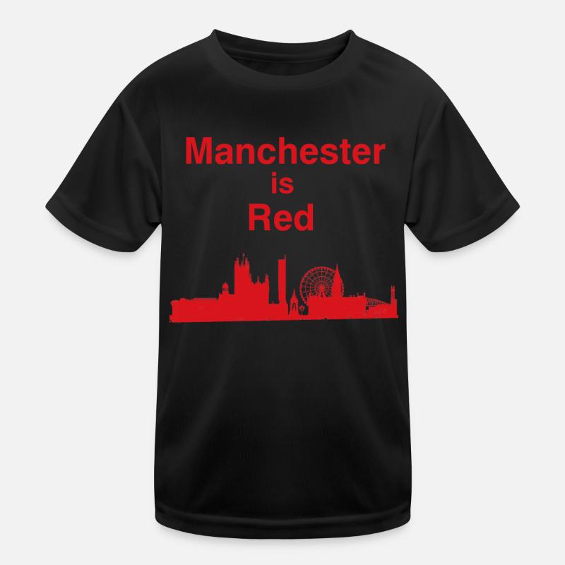 Manchester ist rot Kunstdruck Kinder Funktions-T-Shirt