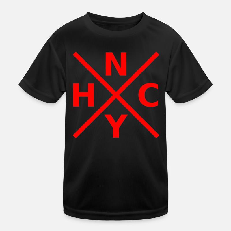New York Hard Core Kunstdruck Kinder Funktions-T-Shirt