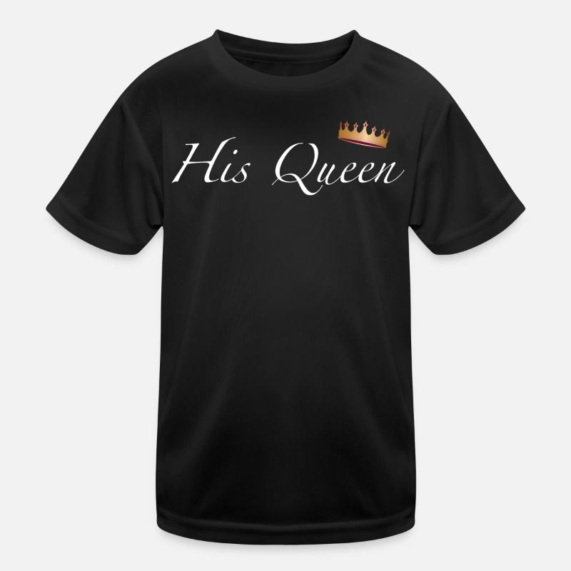 His Queen - Kinder Funktions-T-Shirt - Schwarz