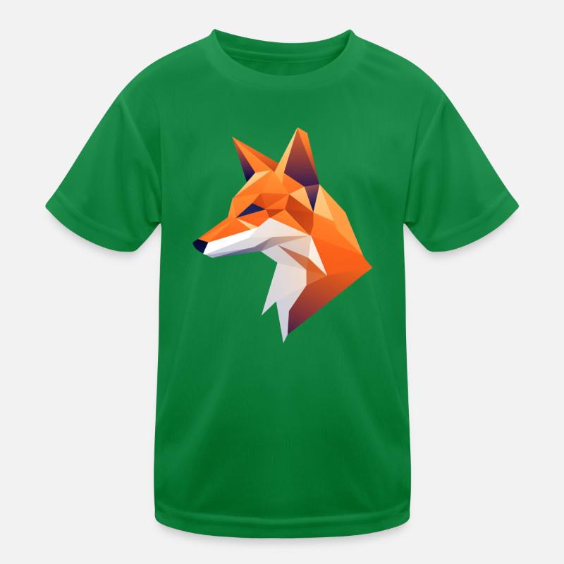 Fuchs Kopf Low Poly Logo Design Kinder Funktions-T-Shirt