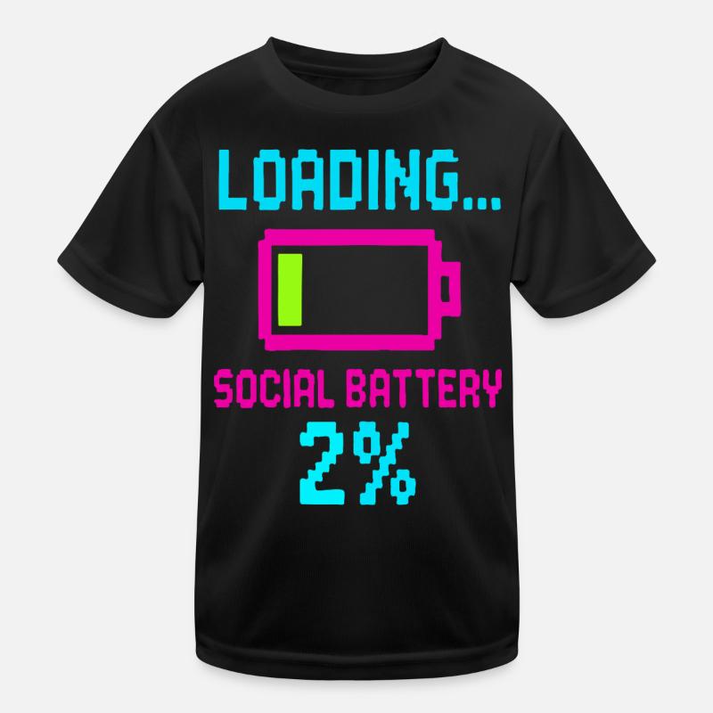 Loading Social Battery – Low Energy Funny Quote Kids Functional T-Shirt
