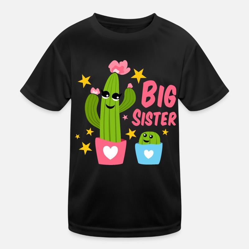 Große Schwester - Kinder Funktions-T-Shirt - Schwarz