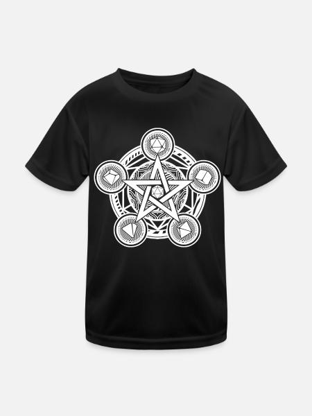 D20 Pentagram RPG Spiel - Kinder Funktions-T-Shirt - Schwarz - Vorne