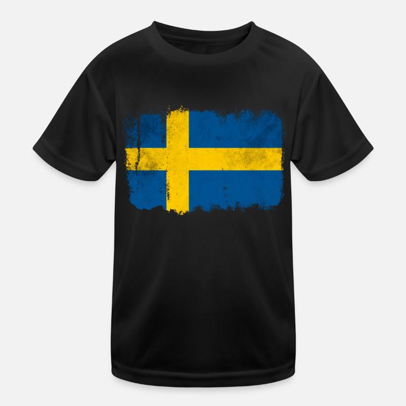 Swedish flag Kids Functional T-Shirt