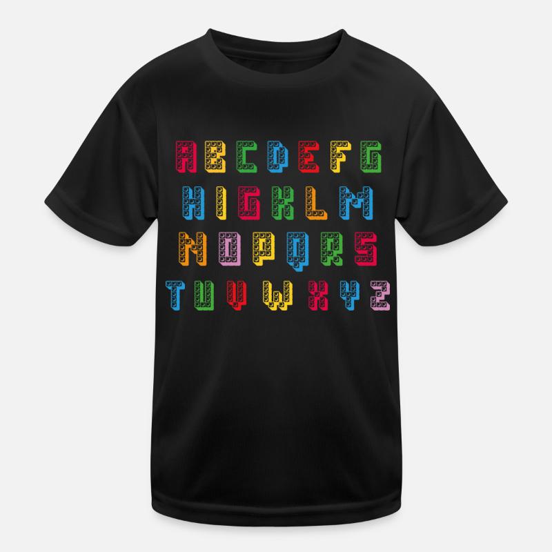 Blocs de construction ABC Motifs colorés pour les écoliers T-shirt sport Enfant