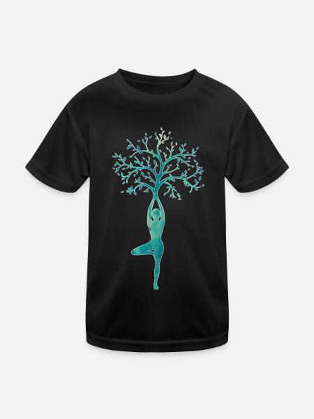 Yoga - T-shirt sport Enfant - noir - Devant