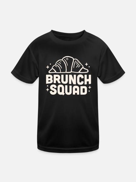 Brunch squad croissants - T-shirt sport Enfant - noir - Devant