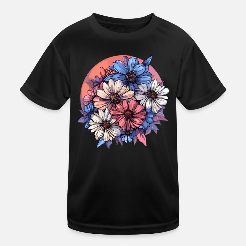 Farbenfroher Blumenstrauß Kinder Funktions-T-Shirt