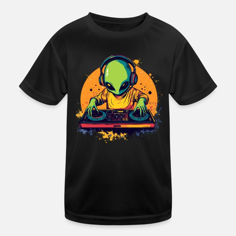 DJ Alien à la table de mixage T-shirt sport Enfant