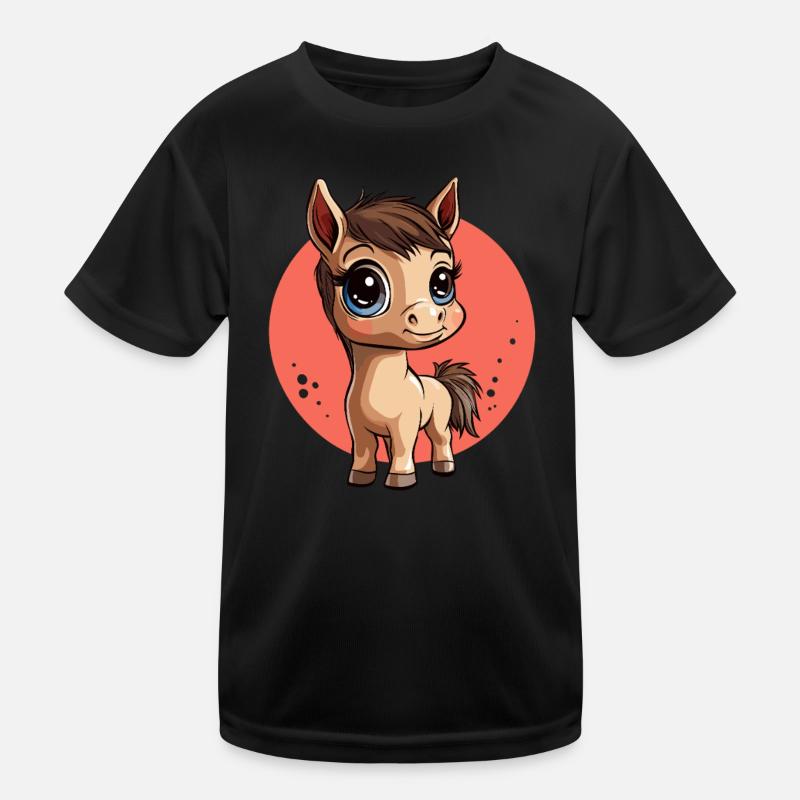 Süßes Pony Cartoon Kinder Funktions-T-Shirt