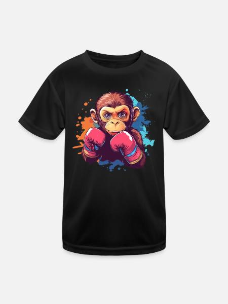 Boxing Monkey - Kids Functional T-Shirt - black