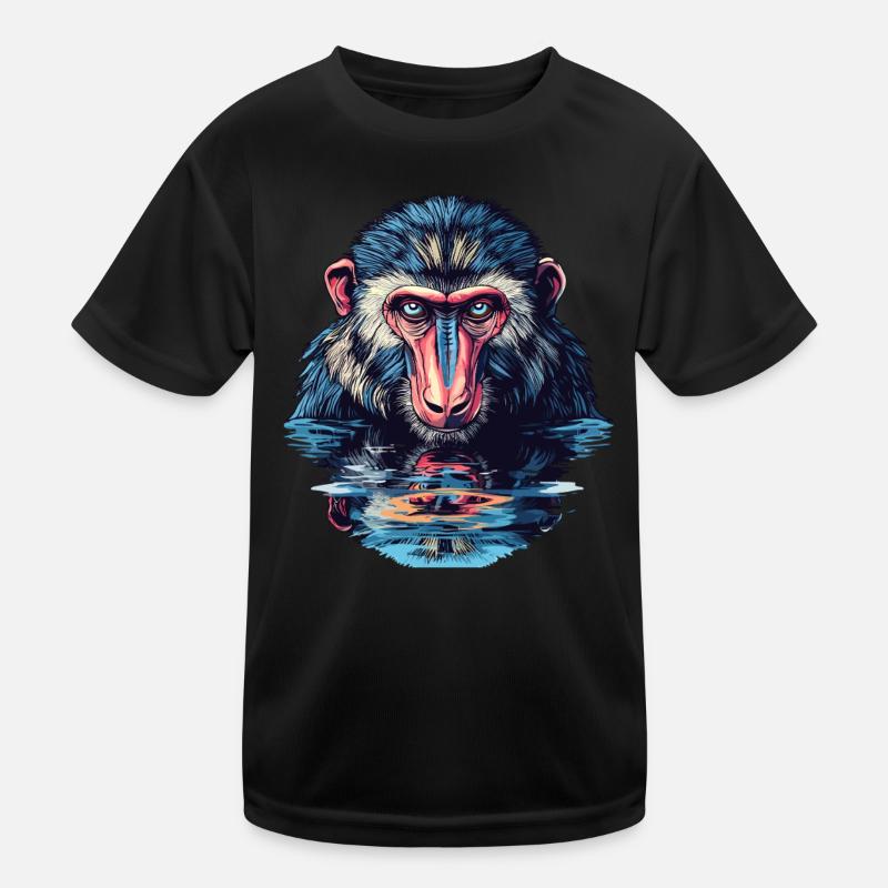 Mandrill dans la vue sur l’eau T-shirt sport Enfant