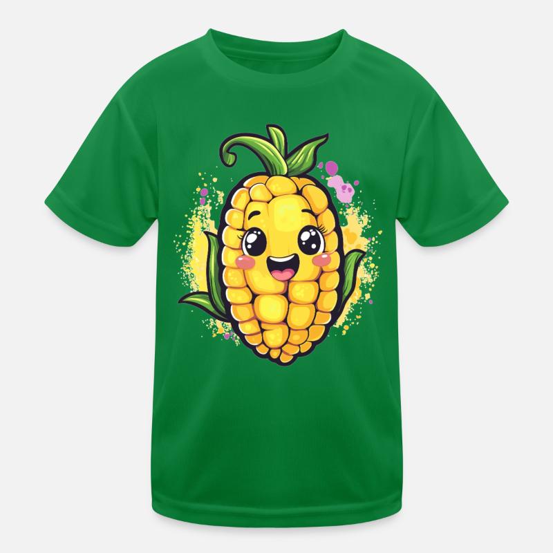 Fröhlicher Maiskolben Kinder Funktions-T-Shirt