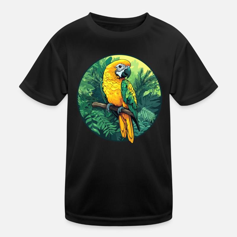 Papagei im Dschungel Kinder Funktions-T-Shirt