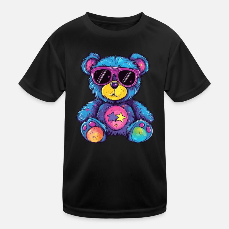 Bunter Sternen Teddy Kinder Funktions-T-Shirt