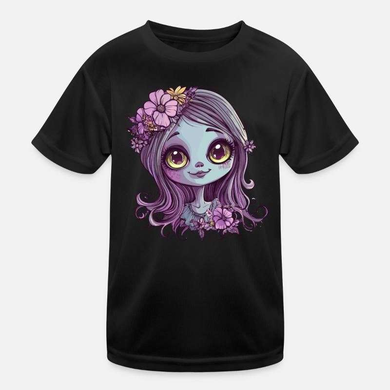 Flower girl with shining eyes Kids Functional T-Shirt