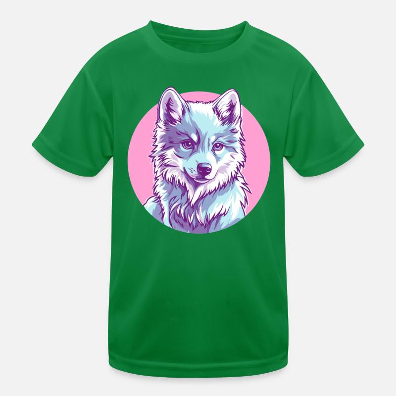 Arctic Wolf in Pink Kids Functional T-Shirt