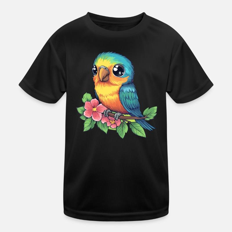 Bunter Tropenvogel Kinder Funktions-T-Shirt