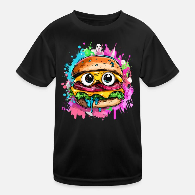Burger au visage comique T-shirt sport Enfant