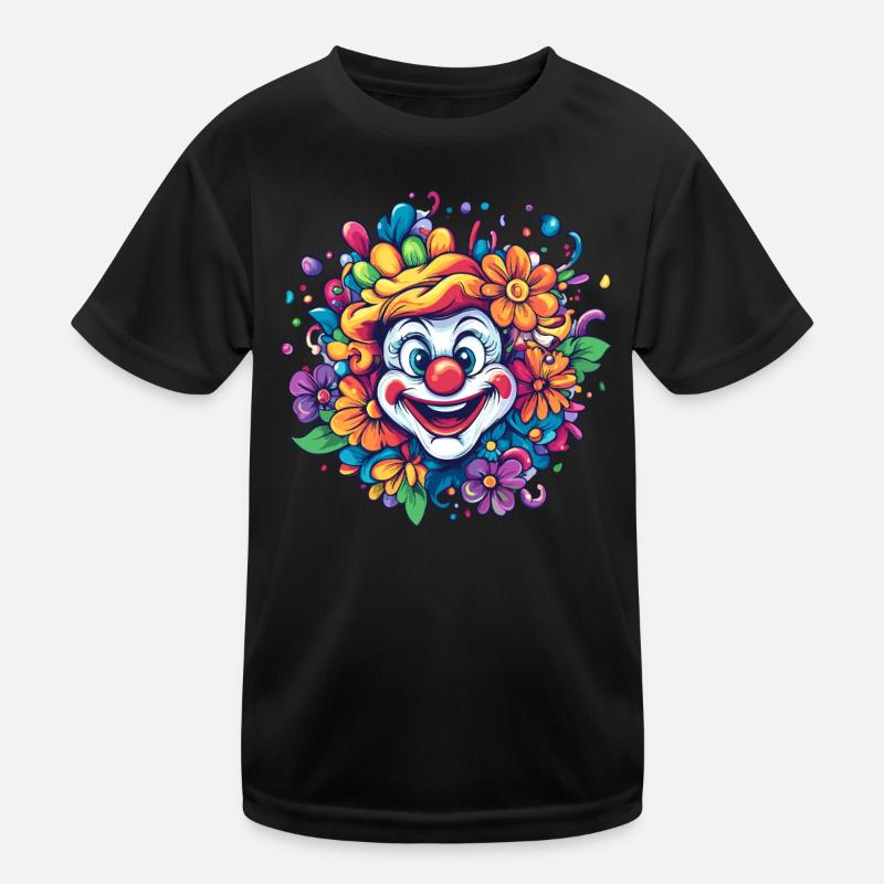 Clown joyeux avec des fleurs T-shirt sport Enfant