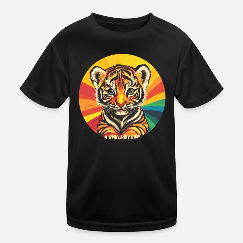 Tigerbaby mit Regenbogenfarben Kinder Funktions-T-Shirt