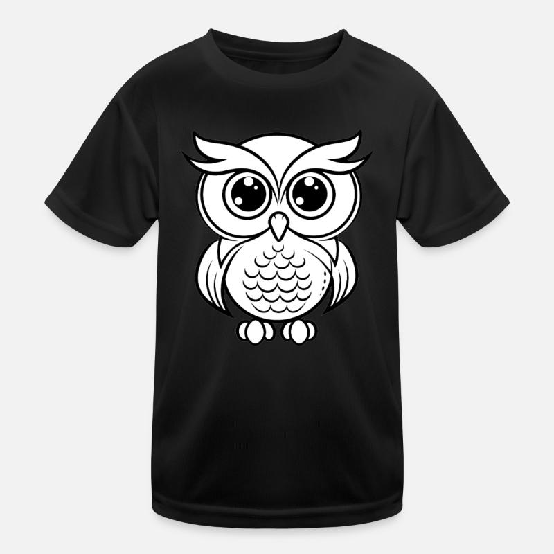 Süße Eule Umriss Kinder Funktions-T-Shirt