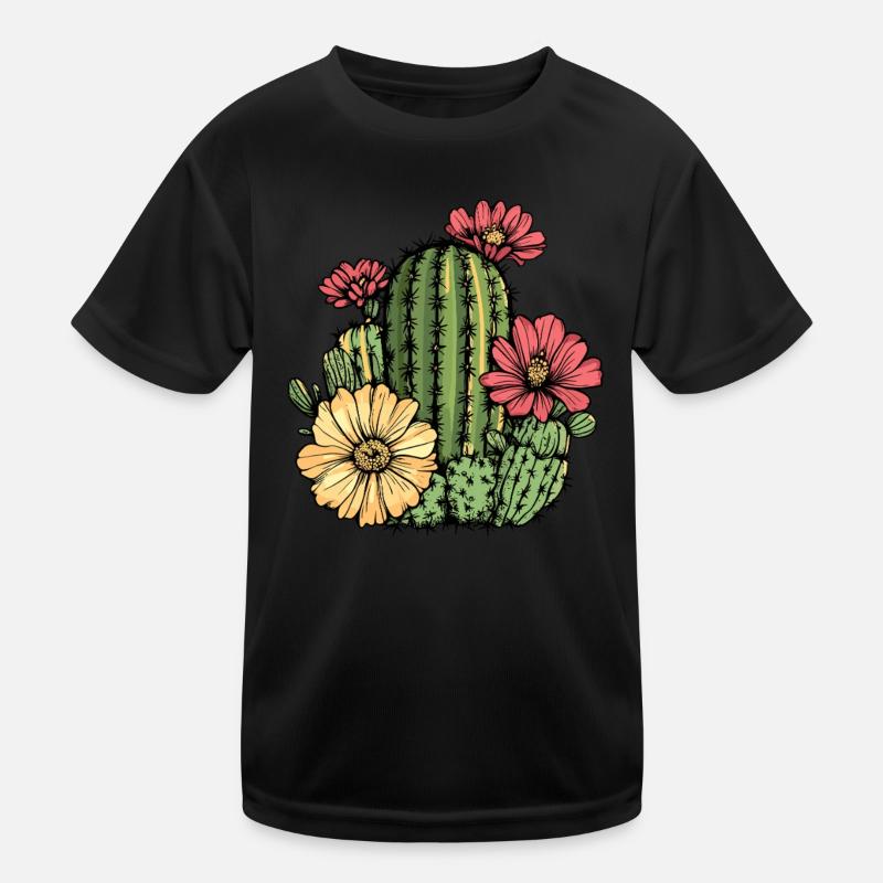 Cactus with flowers Kids Functional T-Shirt