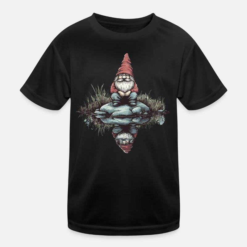 Nachdenklicher Gartenzwerg Kinder Funktions-T-Shirt