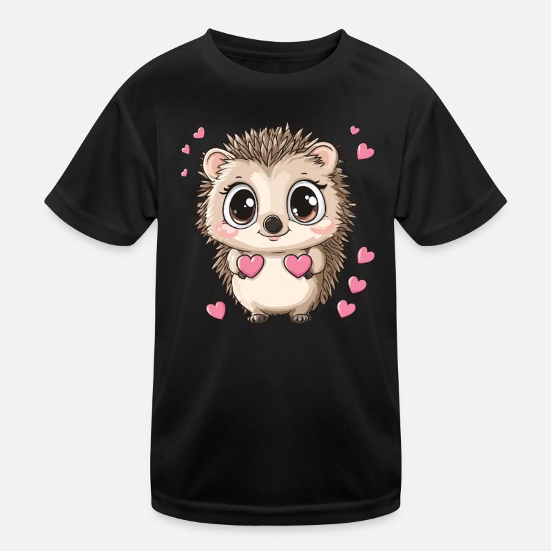 Igel mit Herzen Kinder Funktions-T-Shirt