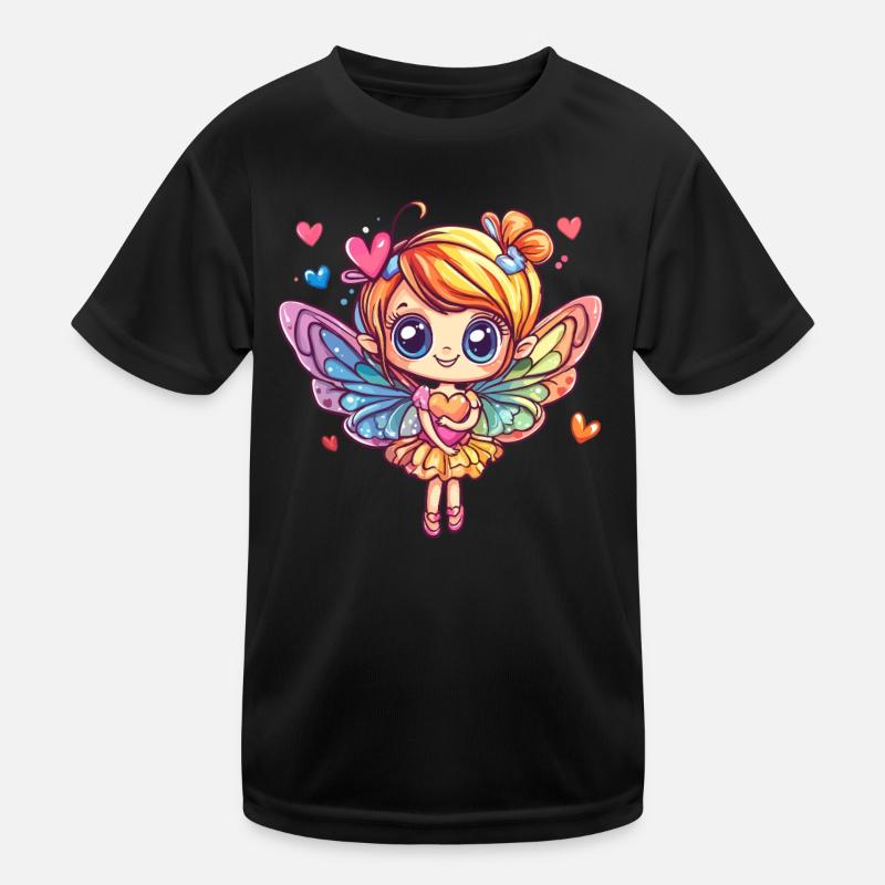 Schmetterlingsfee mit Herz Kinder Funktions-T-Shirt