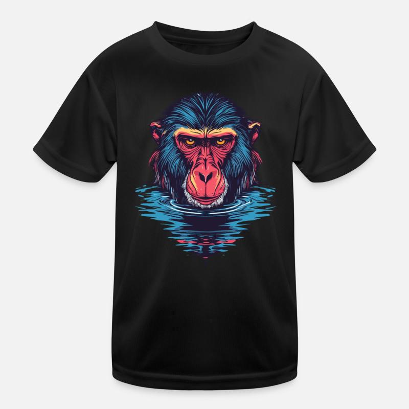 Singe mandrill dans l’eau T-shirt sport Enfant