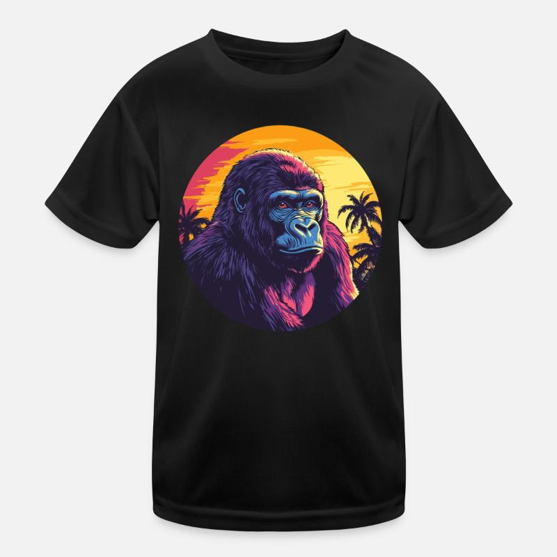 Gorilla at sunset Kids Functional T-Shirt