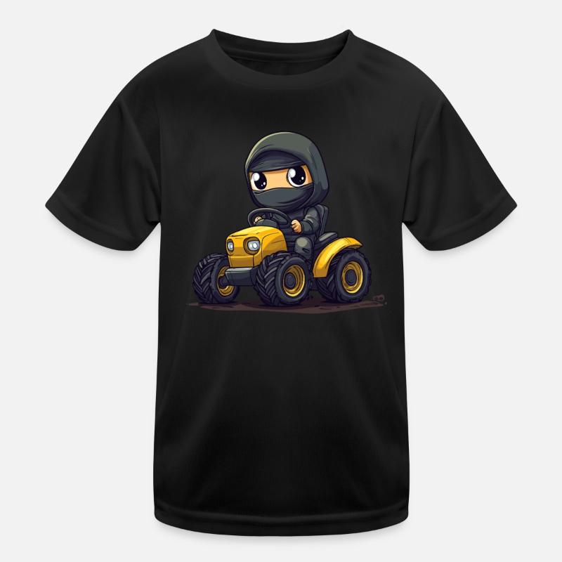 Ninja auf Traktor Kinder Funktions-T-Shirt