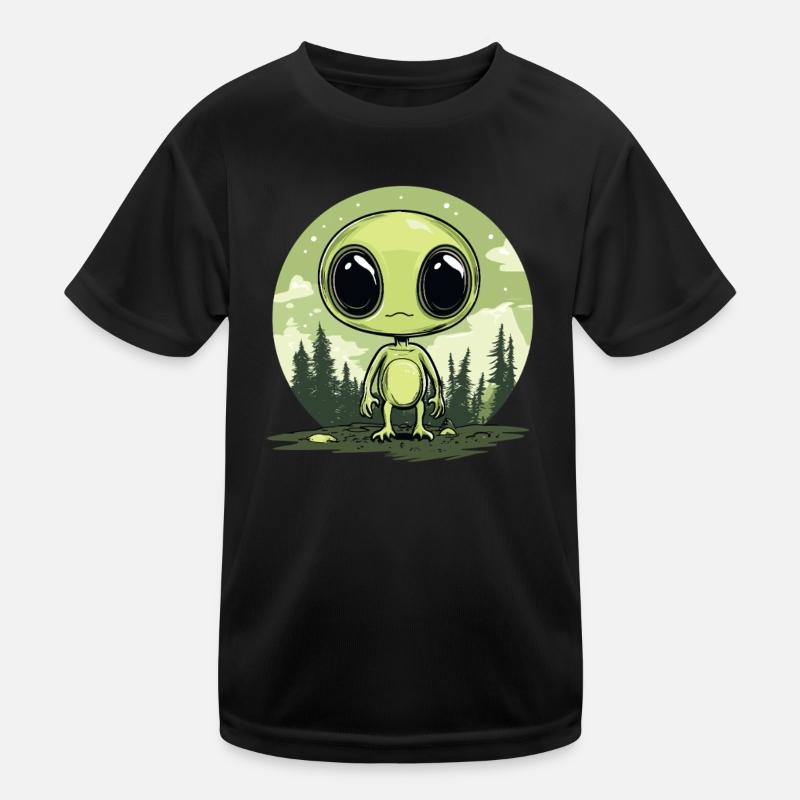 Außerirdischer im Wald Kinder Funktions-T-Shirt