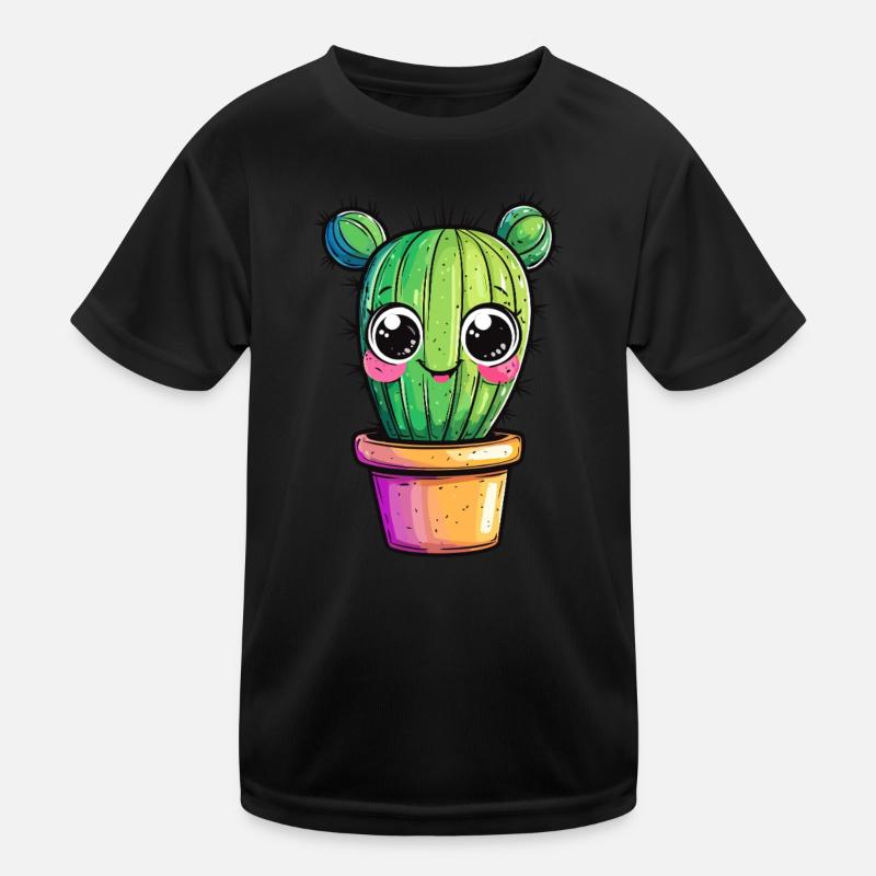 Cactus with colorful pot Kids Functional T-Shirt