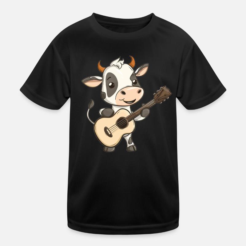 Guitar calf in action Kids Functional T-Shirt